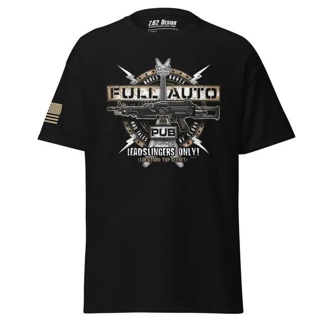 7.62 Design Full Auto Pub tee maglietta uomo nera cotone