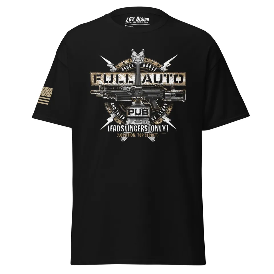 7.62 Design Full Auto Pub tee maglietta uomo nera cotone