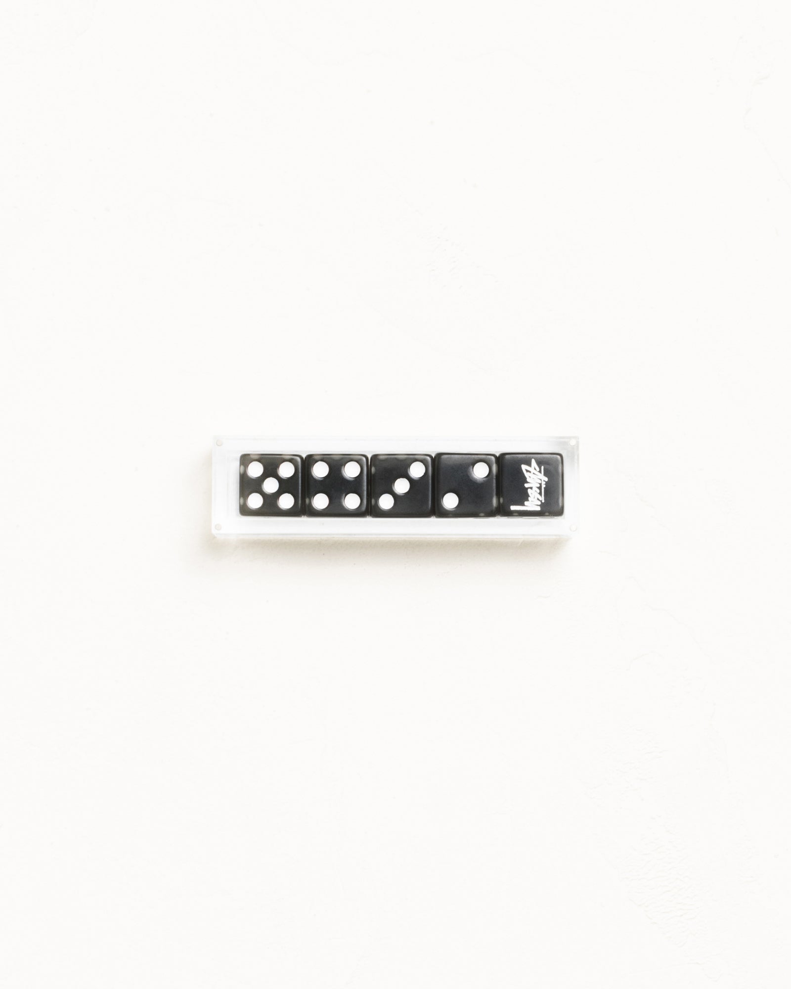 Stussy Dice Set dadi Black 5 pezzi resina con custodia