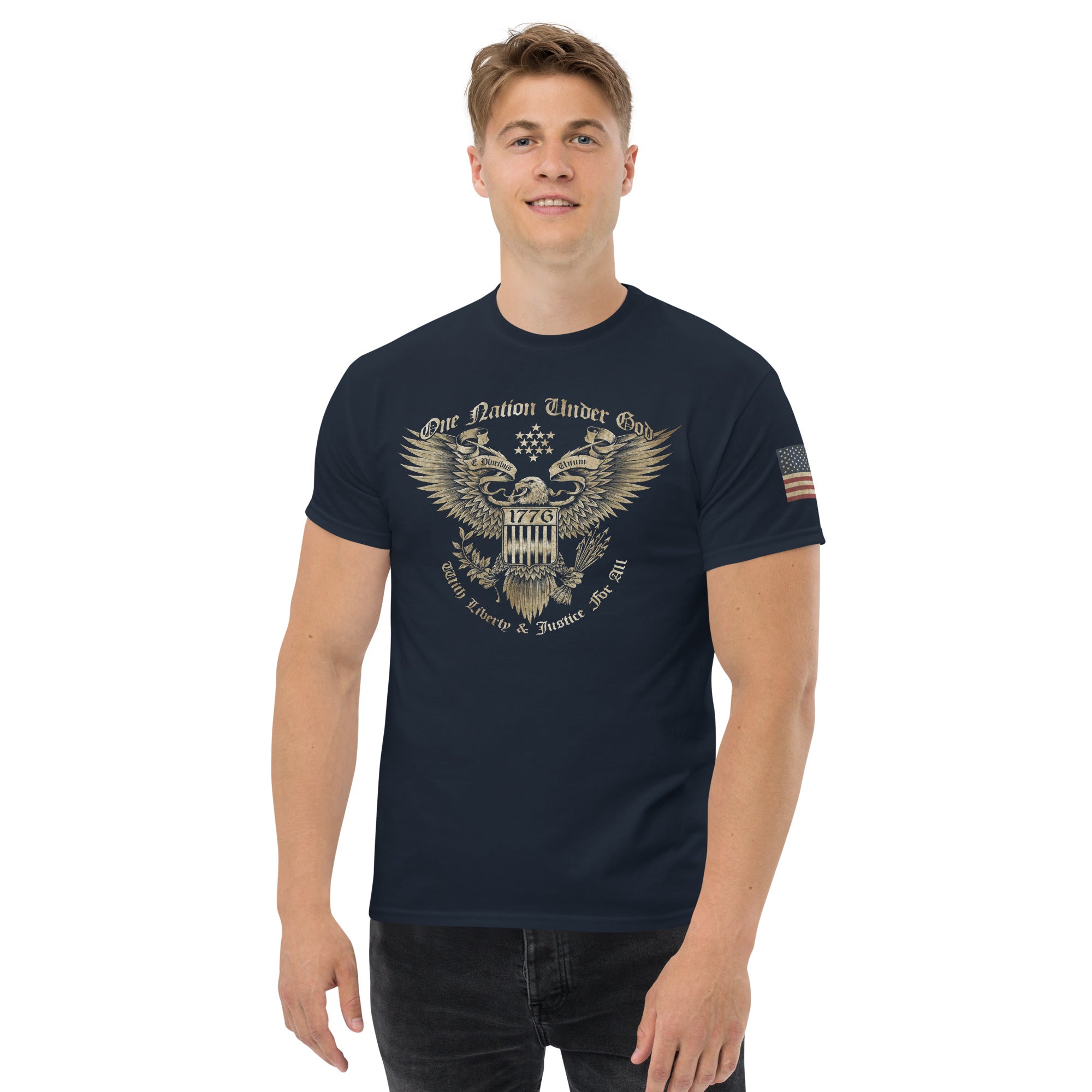 7.62 Design One Nation Maglietta Cotone Nera Aquila USA