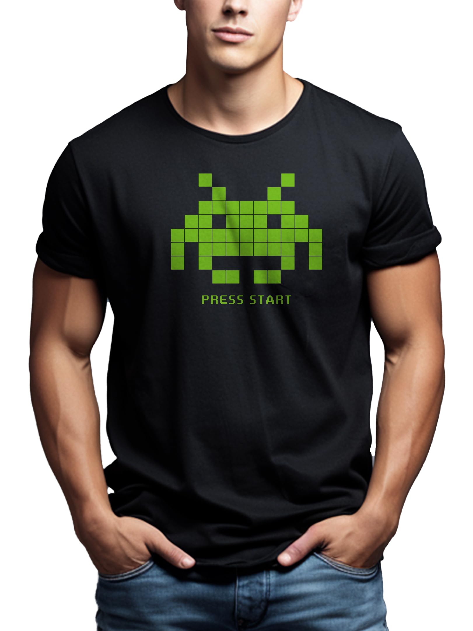 MAKAYA Space Invaders T-Shirt Uomo 5XL Cotone