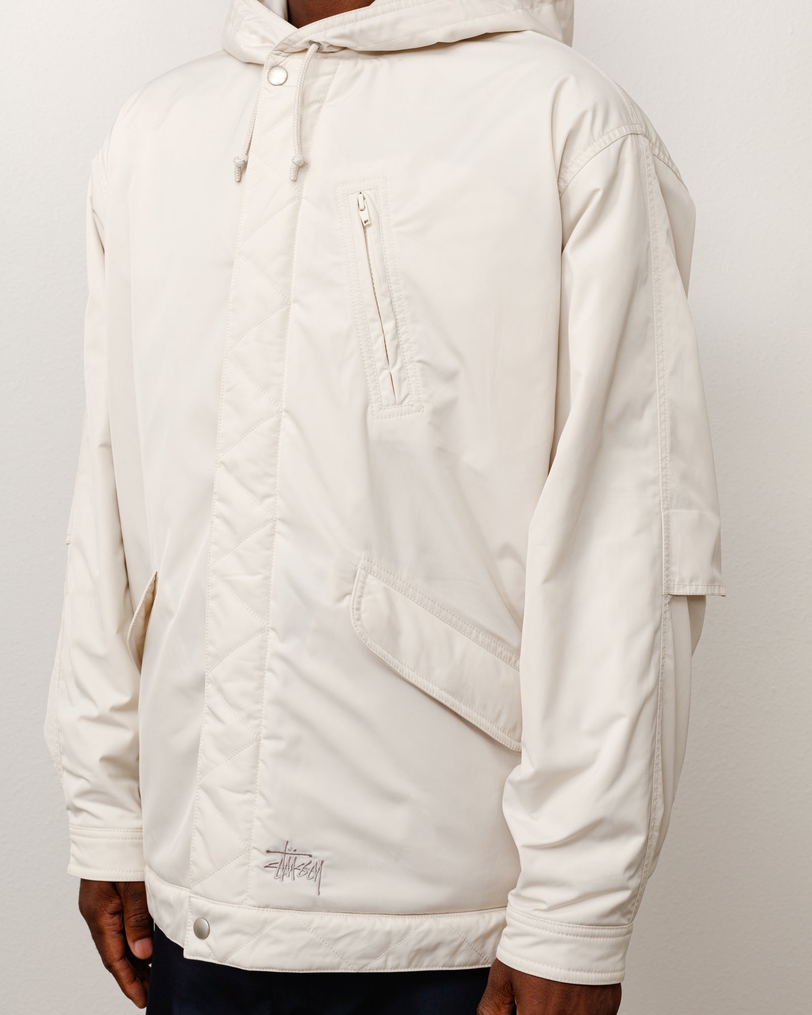 Stussy Flight Parka Giubbotto Bone Nylon Impermeabile