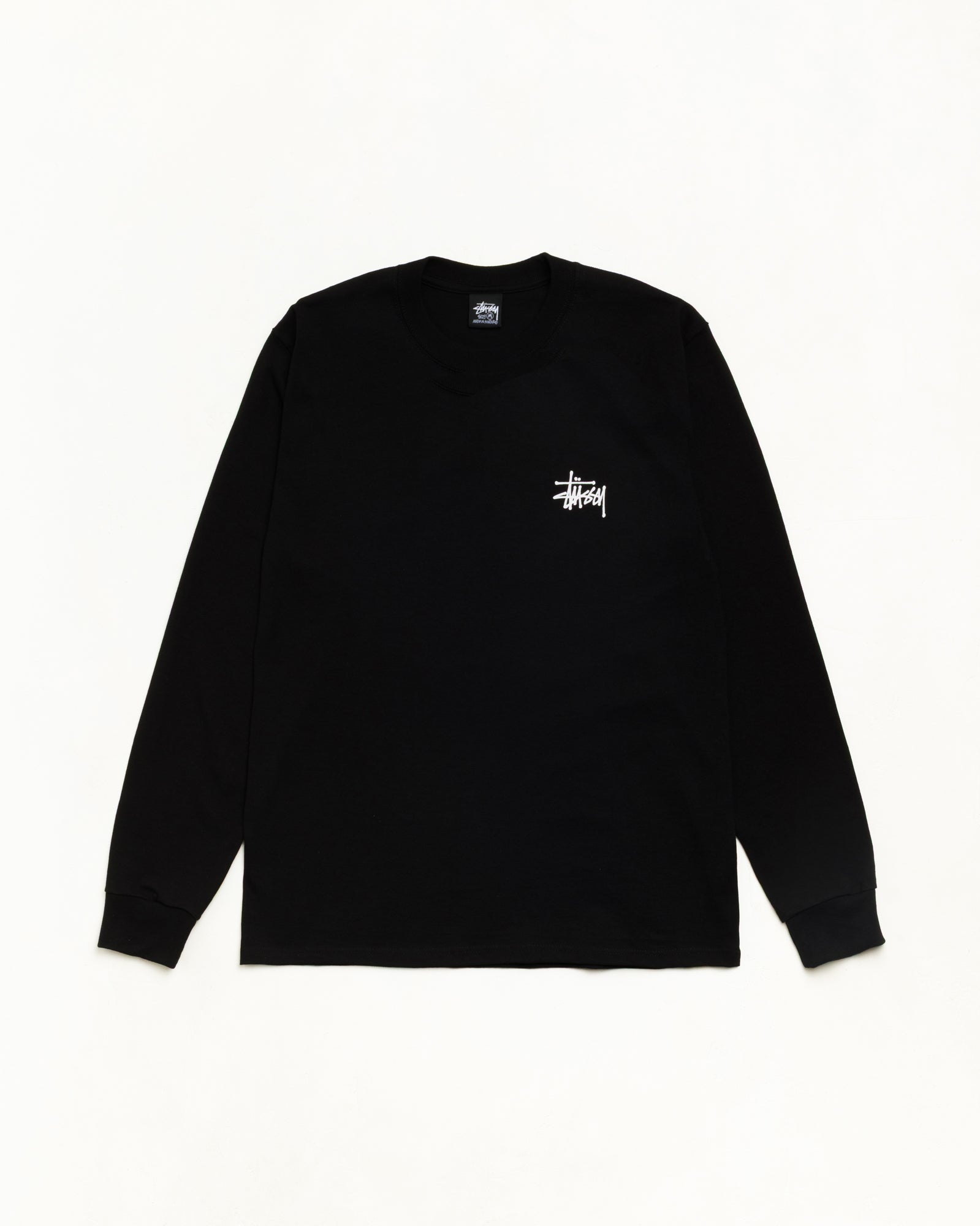 Stussy Basic LS Tee maglietta maniche lunghe nera cotone