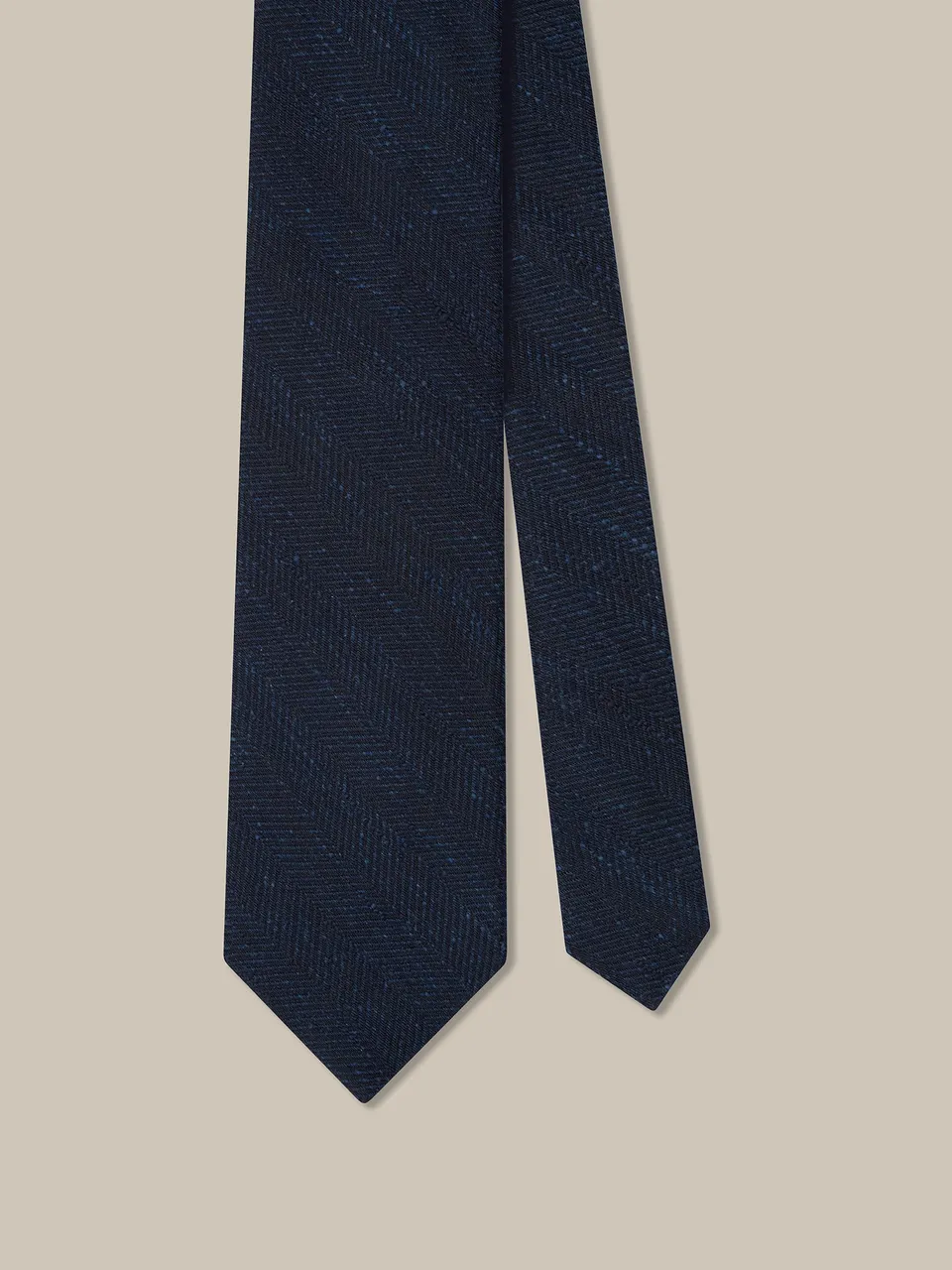 Robert Talbott Herringbone Cravatta Seta Blu Spigata