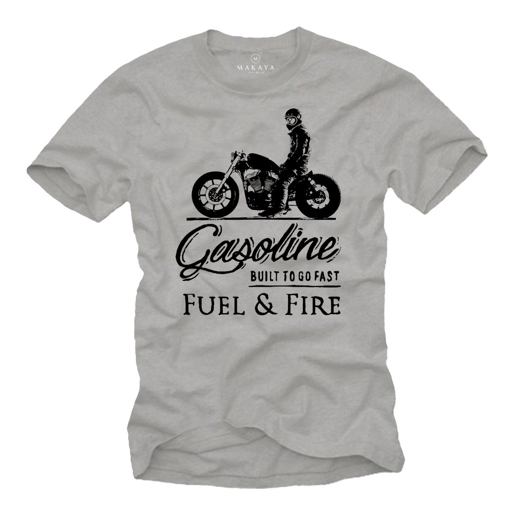 MAKAYA Cafe Racer Vintage T-Shirt Moto Uomo XL