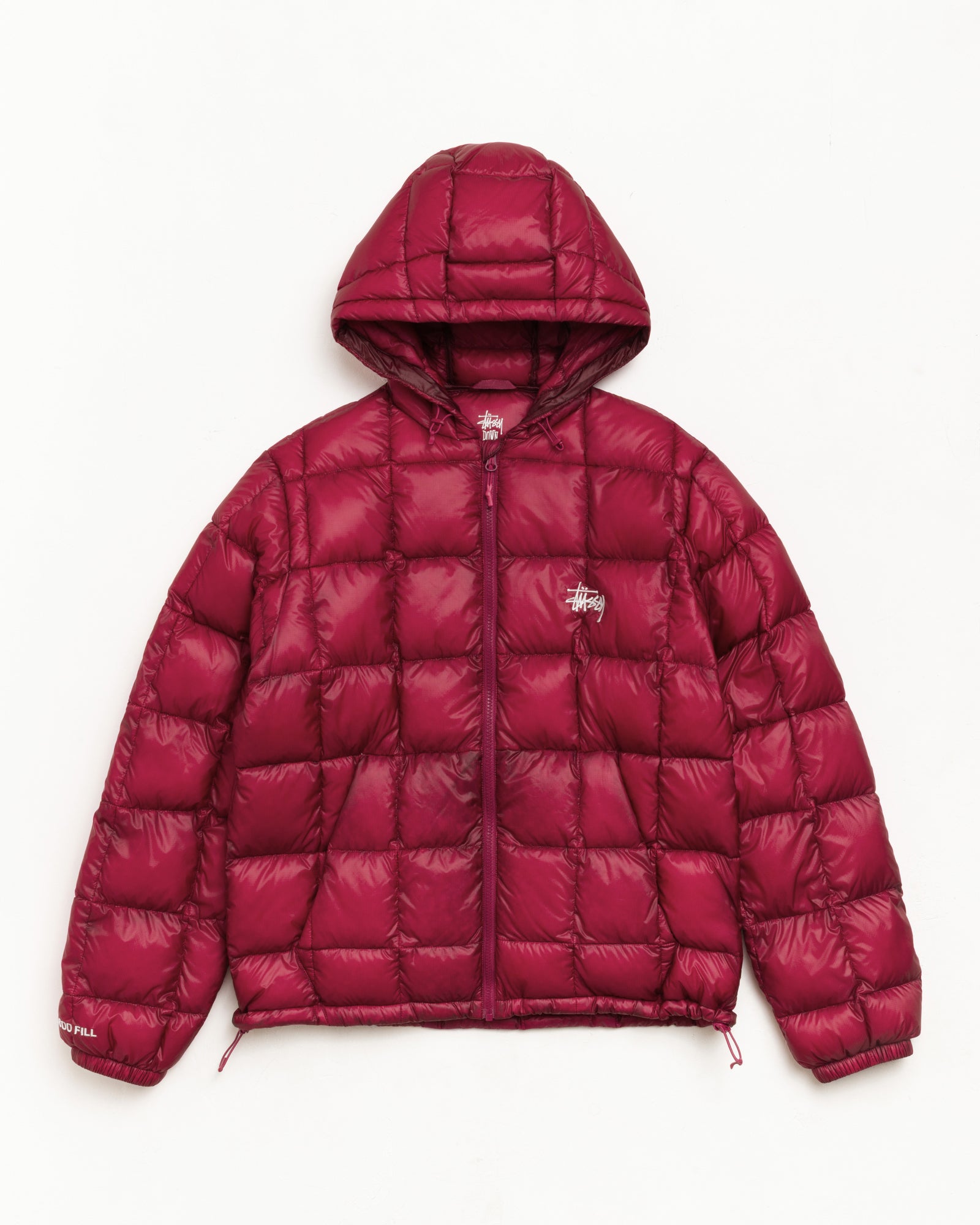 Stussy Midweight Hooded Puffer piumino Fuchsia 600-fill nylon