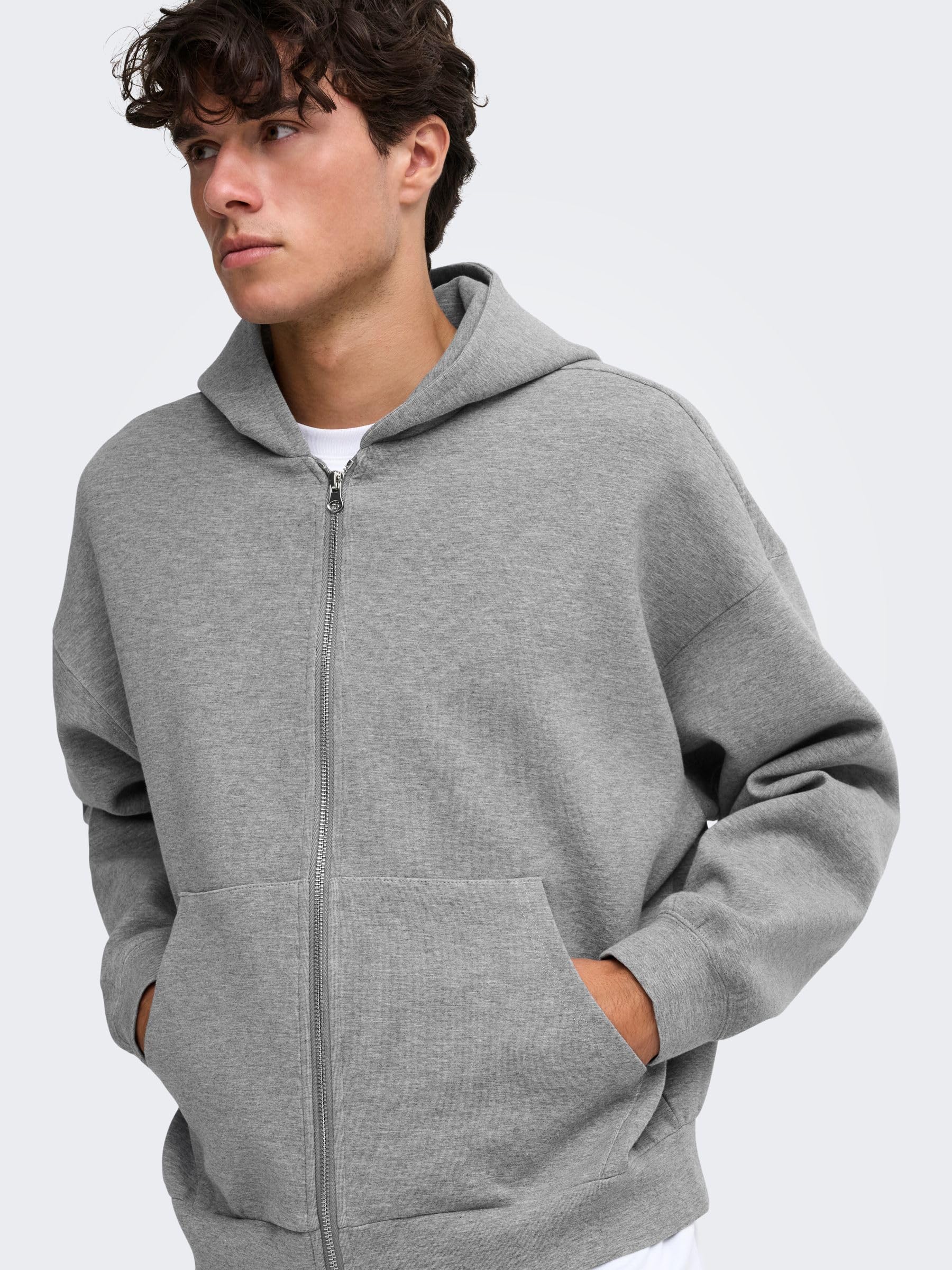 Only & Sons Onsgoyle Boxy Felpa Cappuccio Zip Uomo