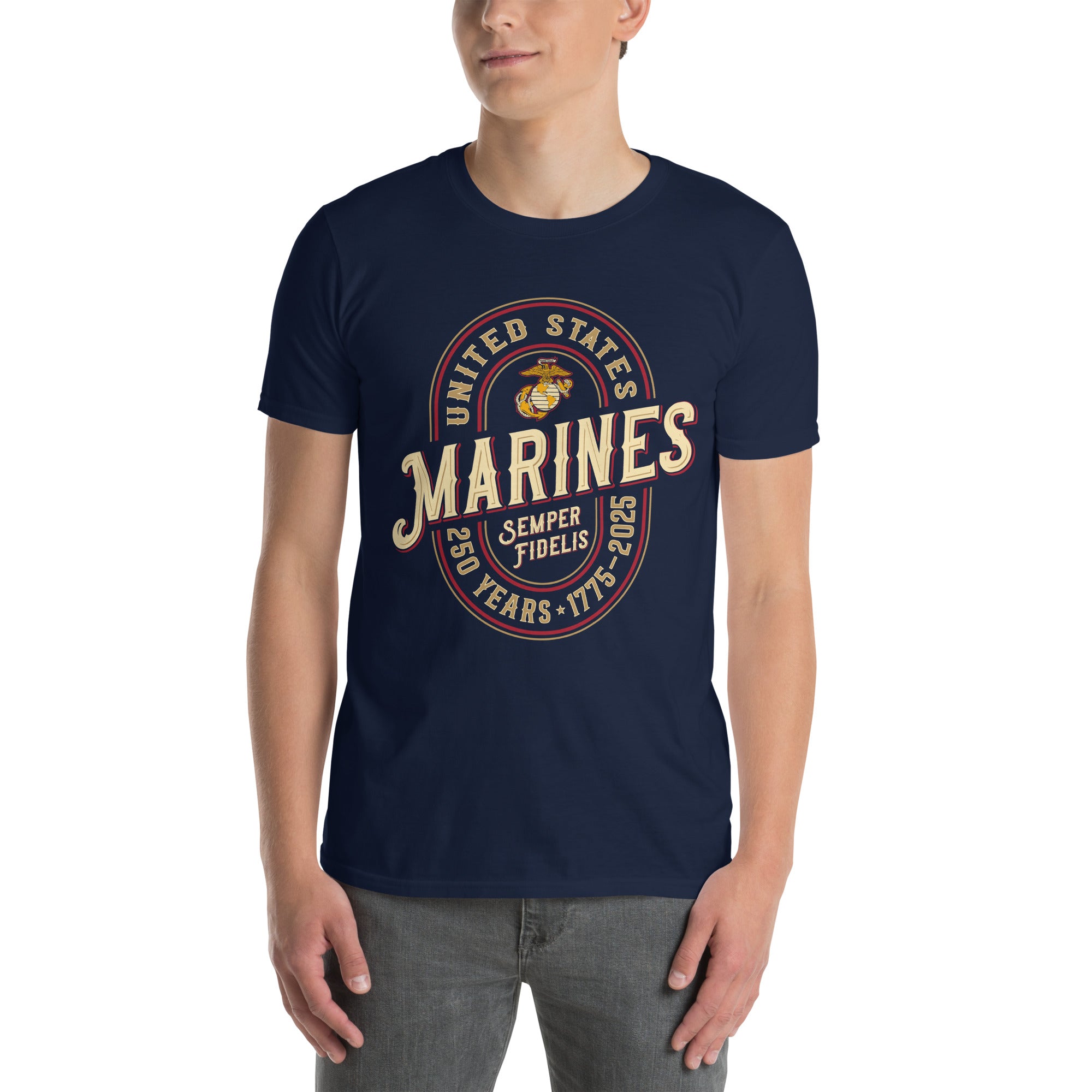 7.62 Design T-Shirts USMC 250th Birthday Maglietta Uomo Blu