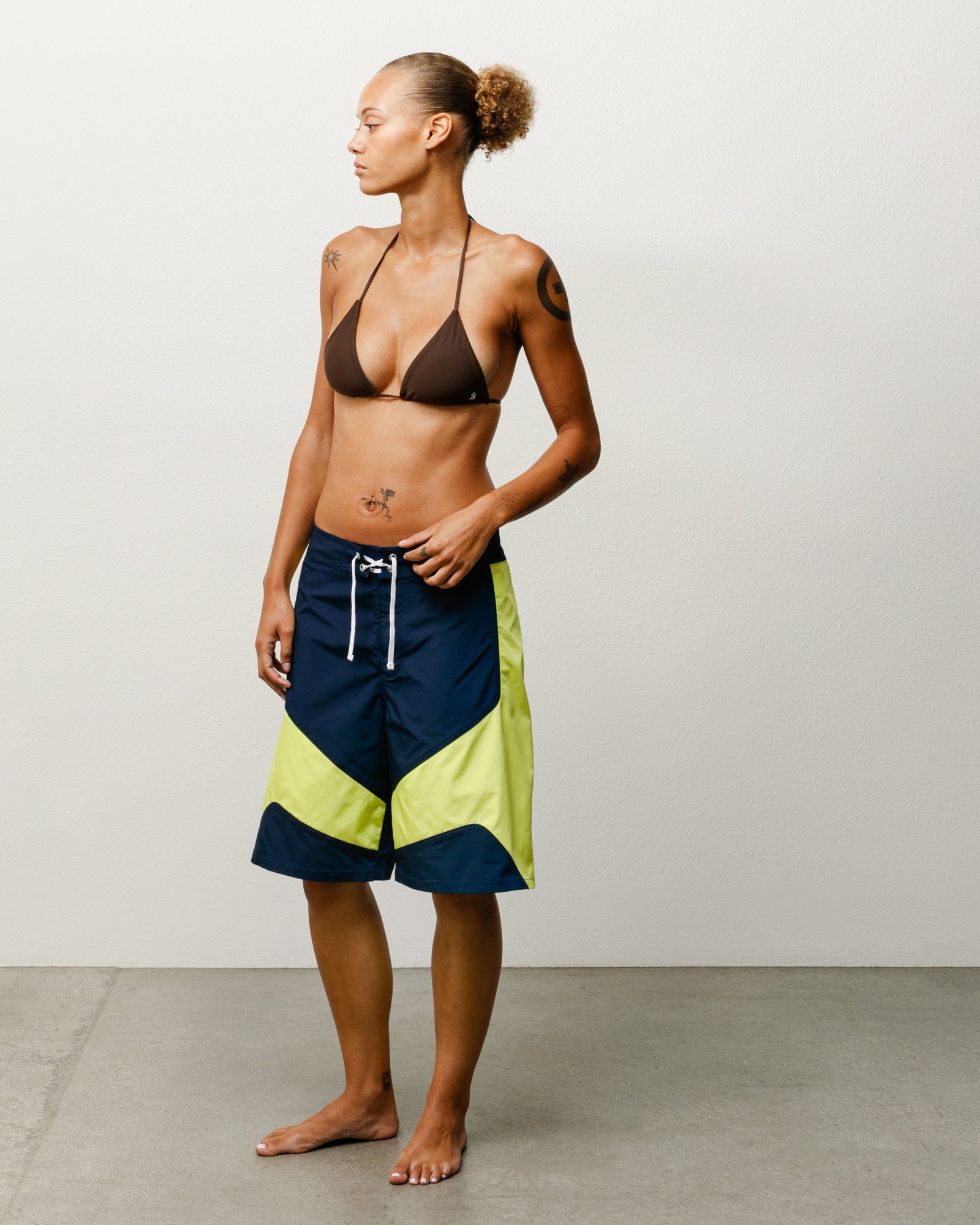 Stussy Triangle top bikini marrone elasticizzato donna