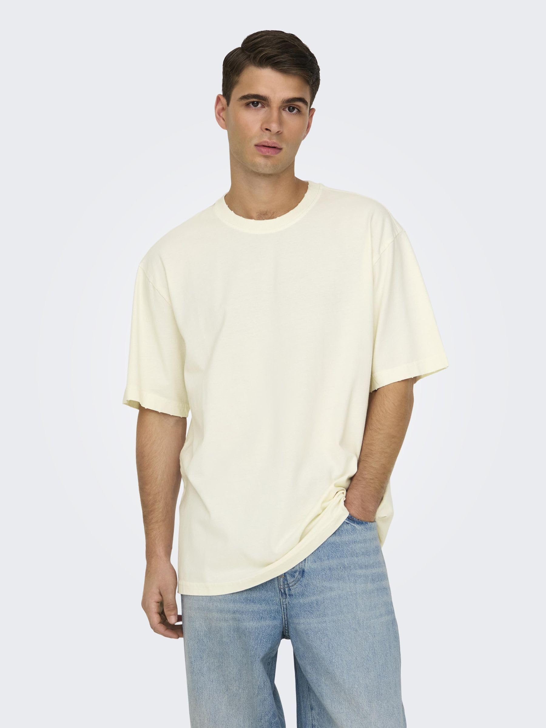 Only & Sons Onsdistress XL t-shirt uomo nera cotone