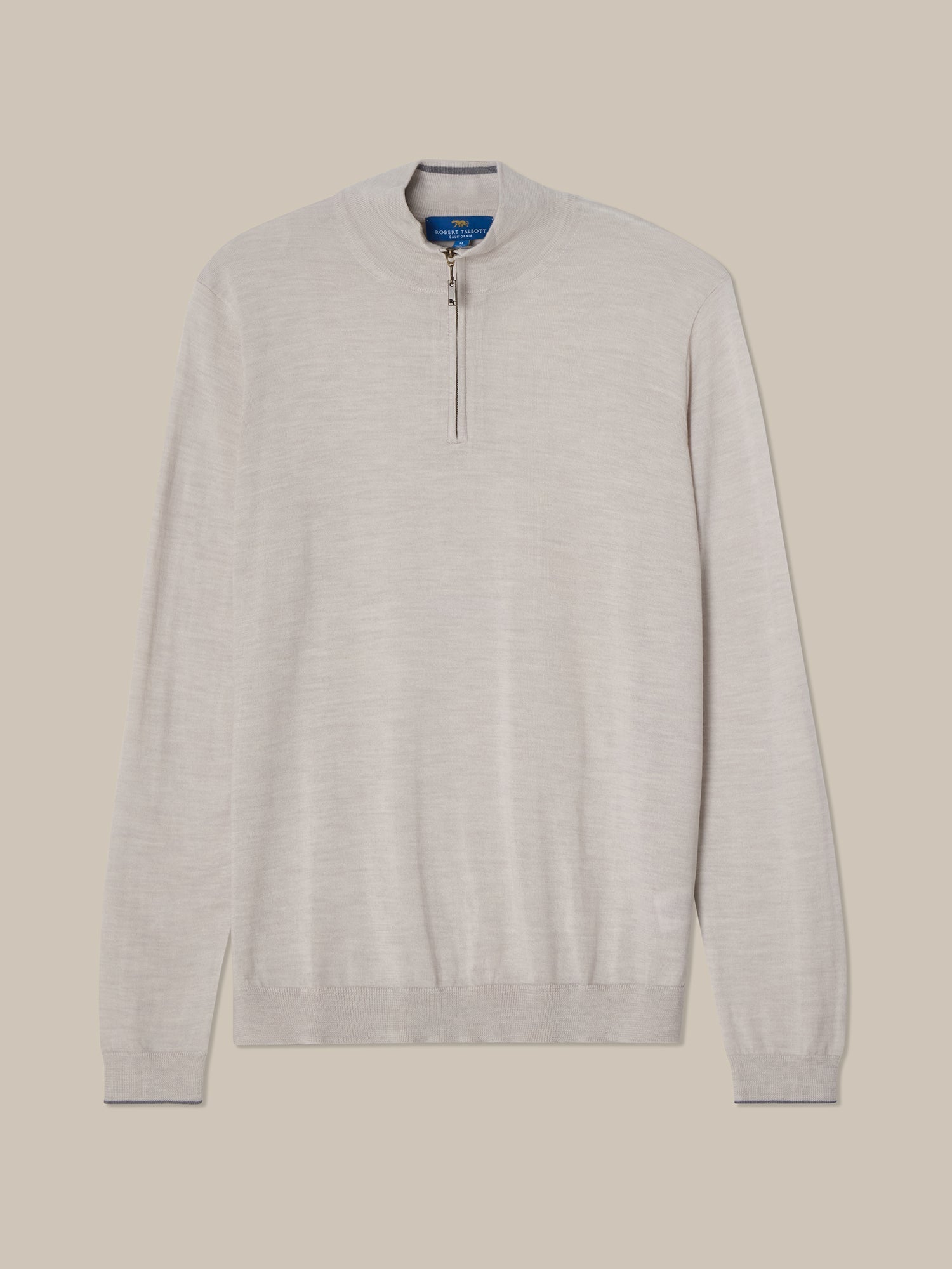 Robert Talbott Eastwood maglione mezza zip oatmeal M