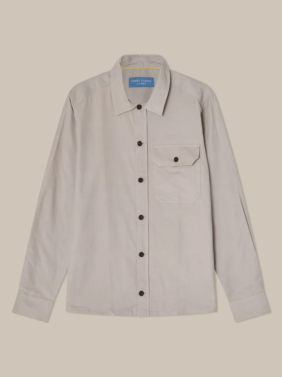 Robert Talbott Burton giacca camicia velluto grigio chiaro