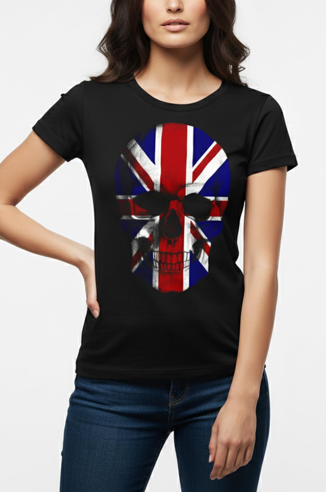 MAKAYA T-Shirt Donna Skull maglietta taglia S cotone