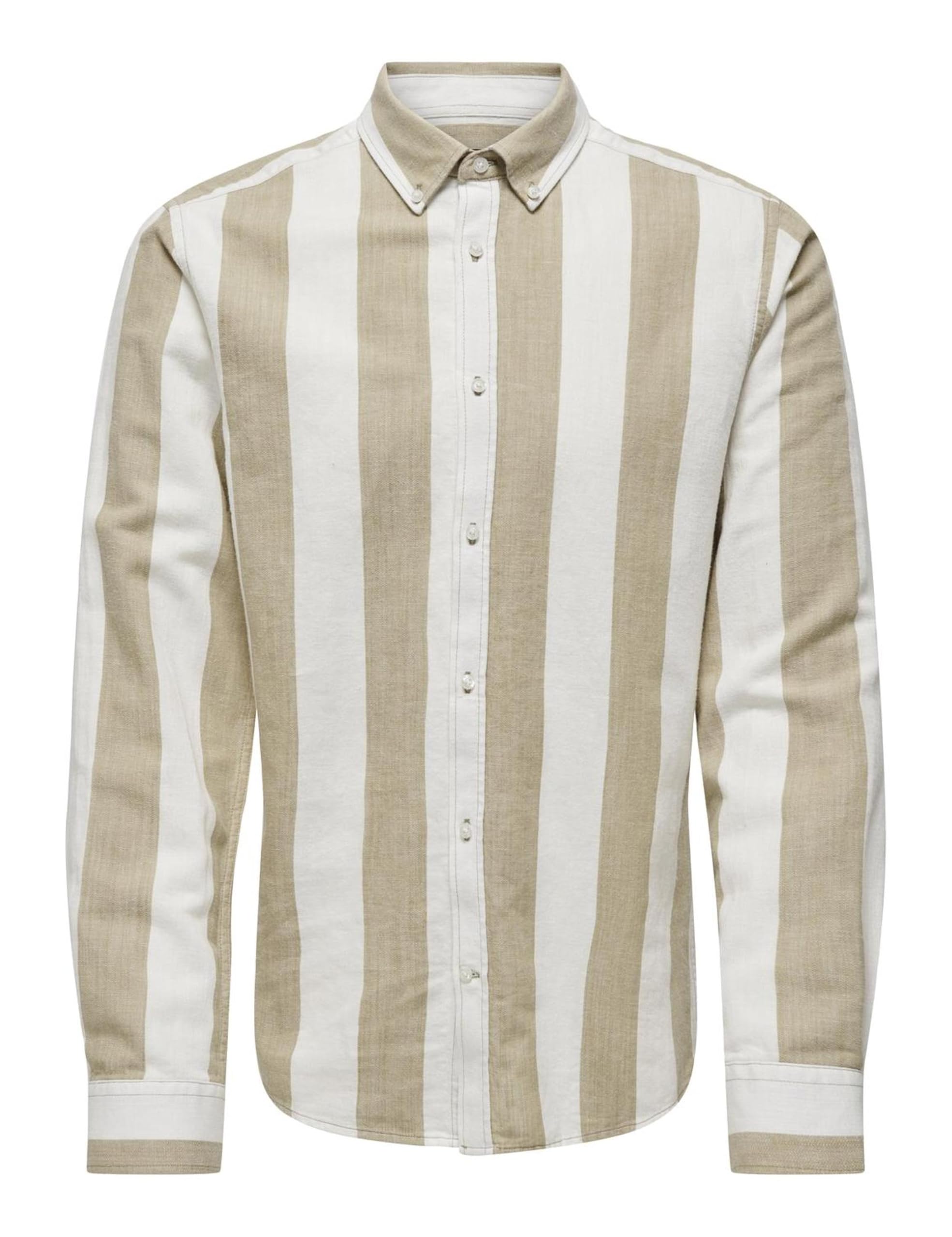 Only & Sons Onsarlo Slim Camicia Uomo S Cincillà Lino