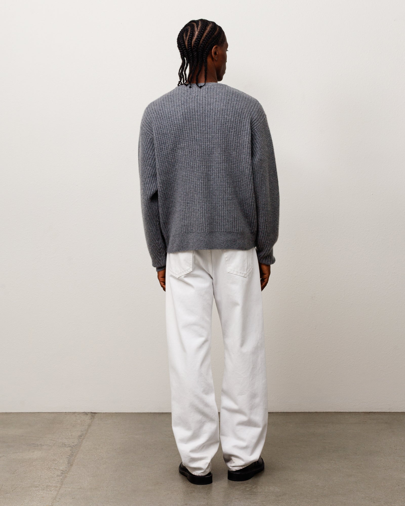 Stussy Knits Waffle Cashmere Sweater maglione charcoal cachemire