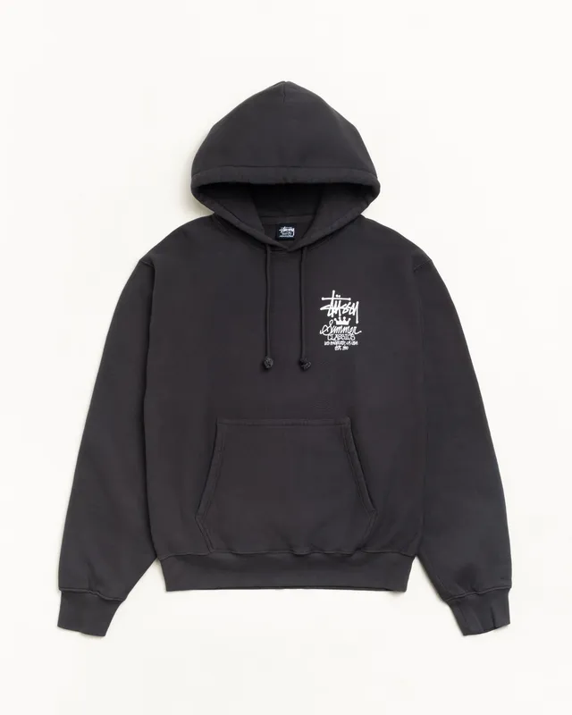 Stussy Summer Classics Hoodie felpa nero slavato 450 gsm