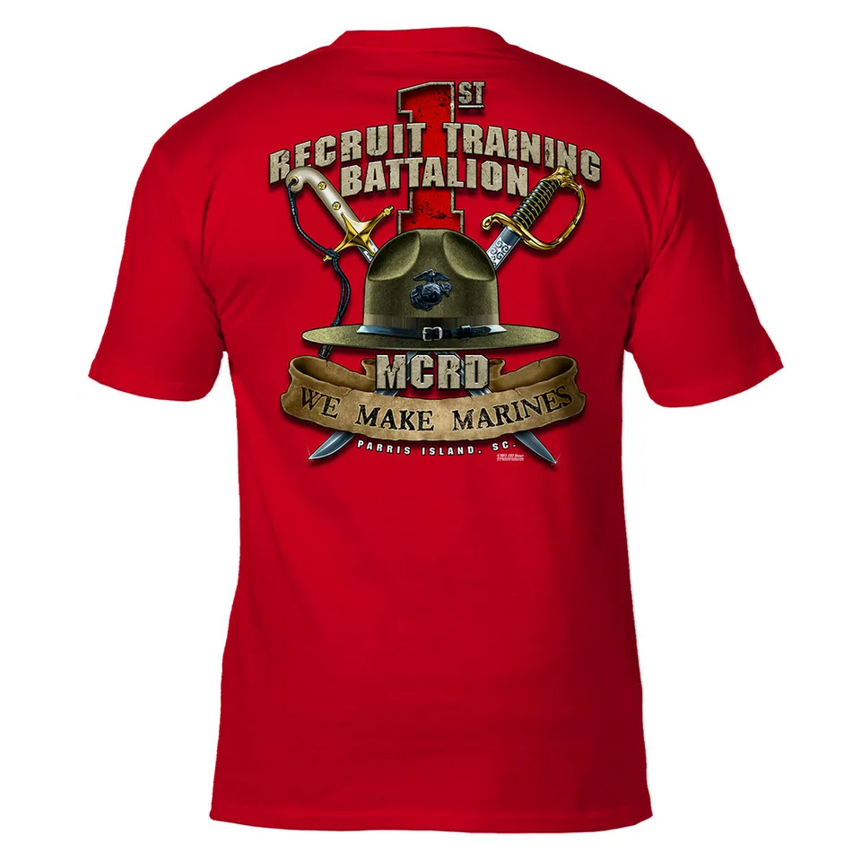 7.62 Design USMC Parris Island 1st Battalion T-Shirt uomo rossa