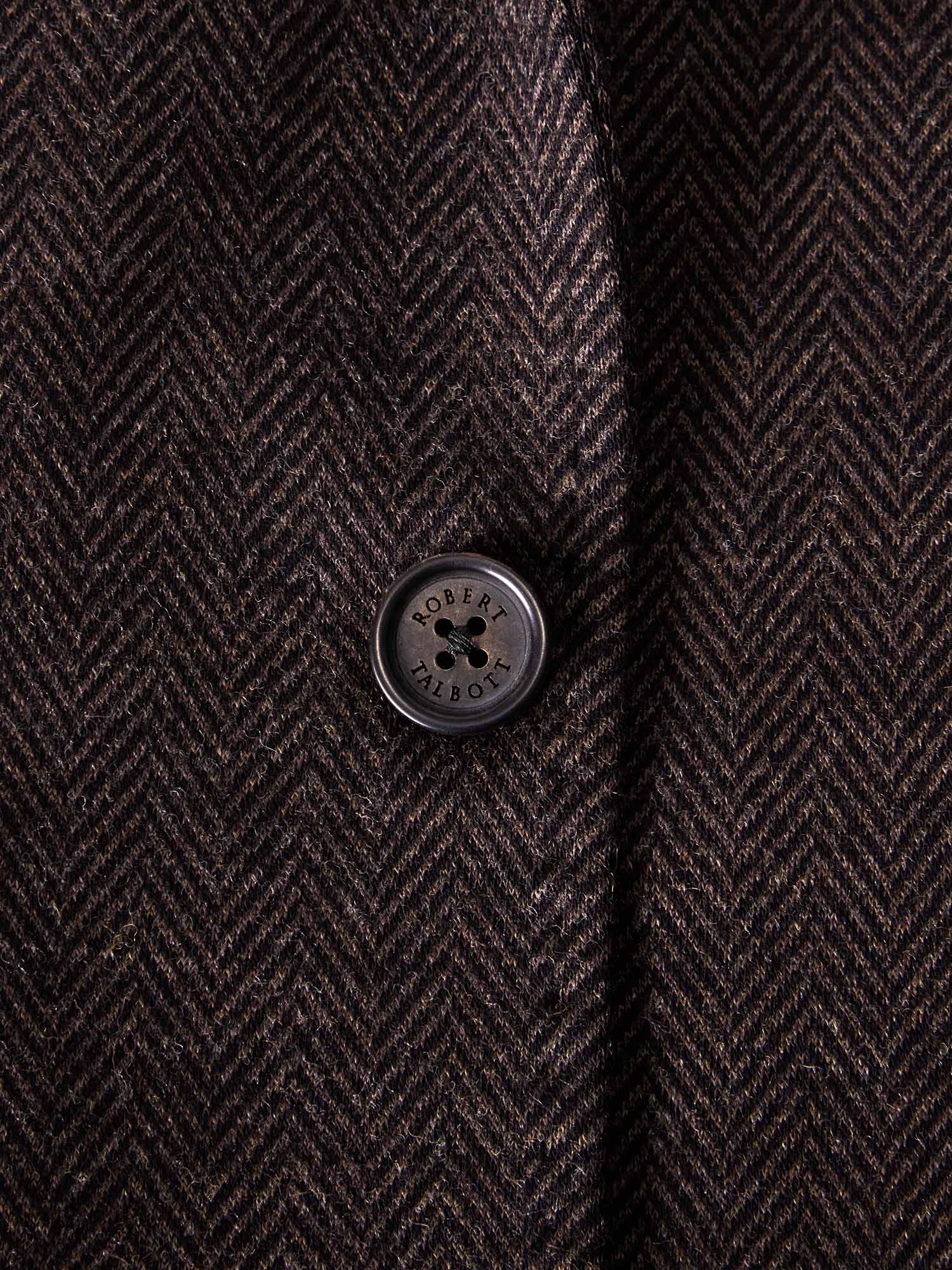 Robert Talbott Wright Blazer Lana Marrone 42 Pied-de-poule