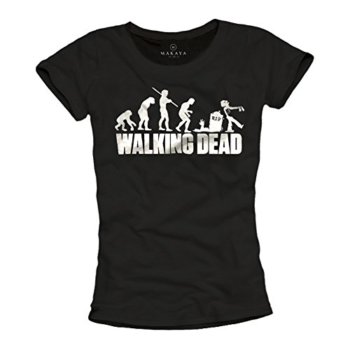 Makaya Zombie T-Shirt Donna Cotone Nera Taglia L