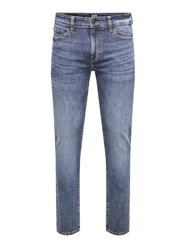 Only & Sons Jeans Slim Fit Vita Media 30W 34L Azzurro