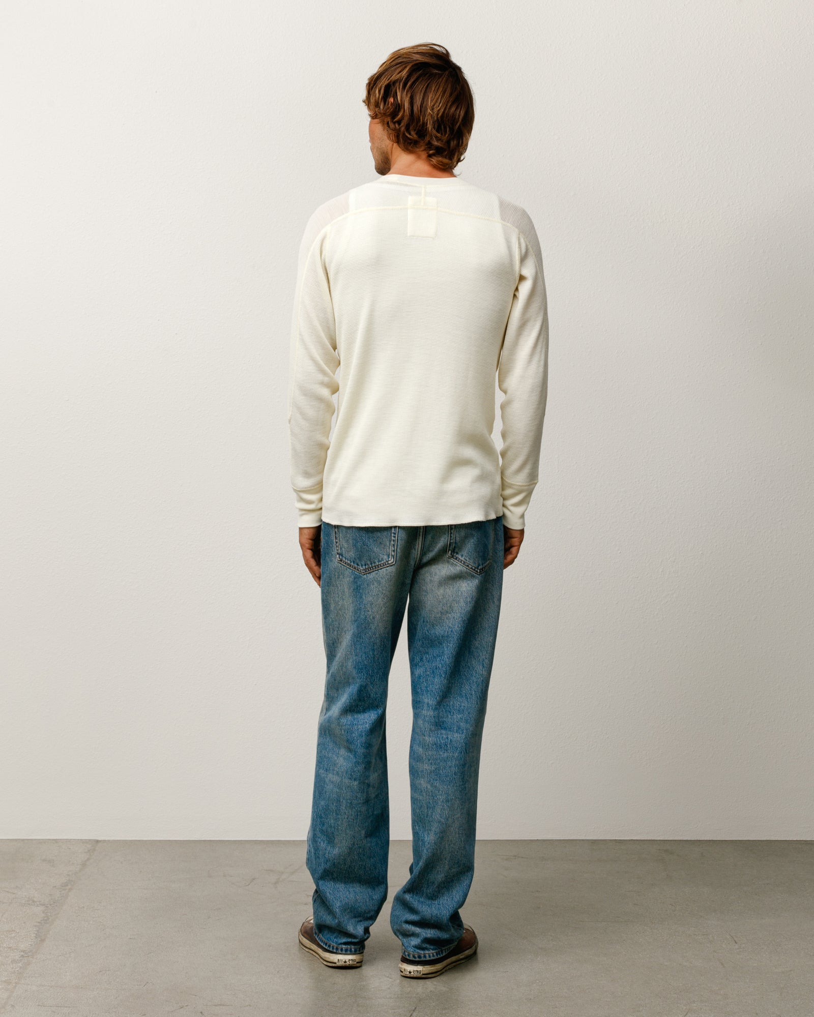 Stussy Wool Thermal maglia ecru lana
