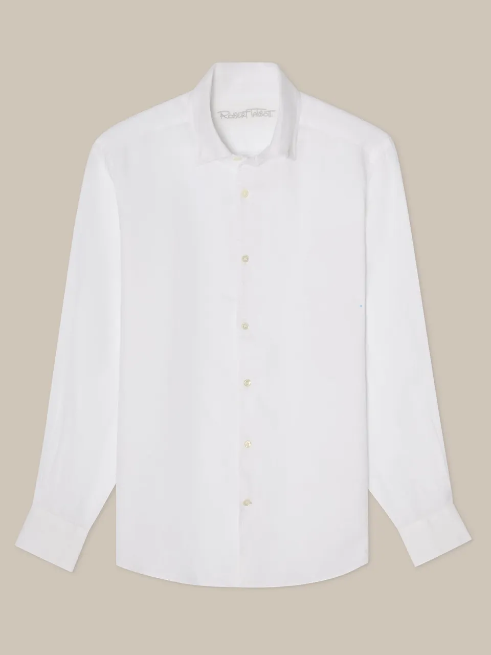 Robert Talbott Morgan Camicia lino White lino francese