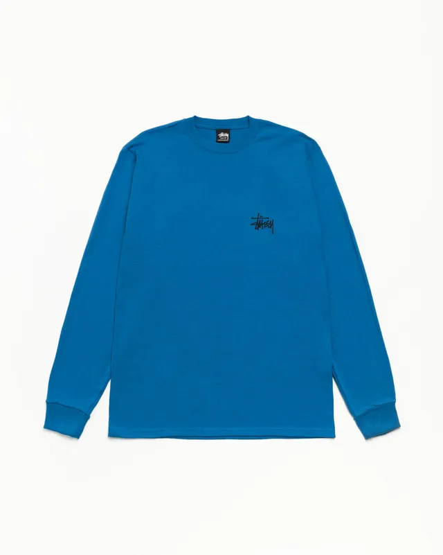 Stussy Basic LS Tee Maglietta Manica Lunga Blue Cotone
