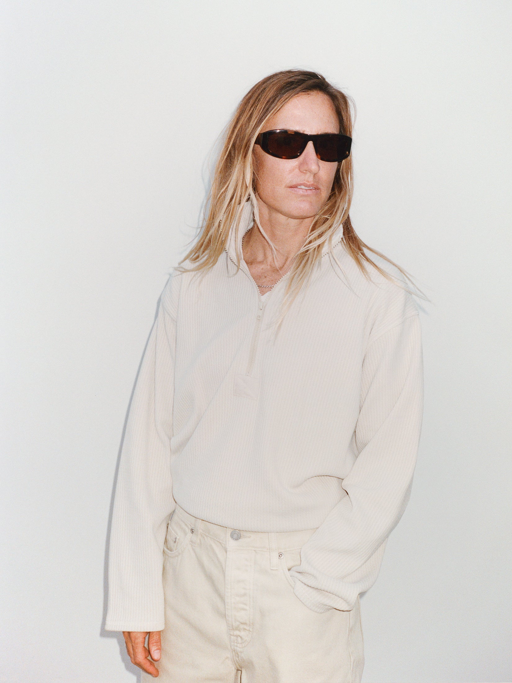 Stussy Half Zip Thermal Mock Neck maglia termica Sand