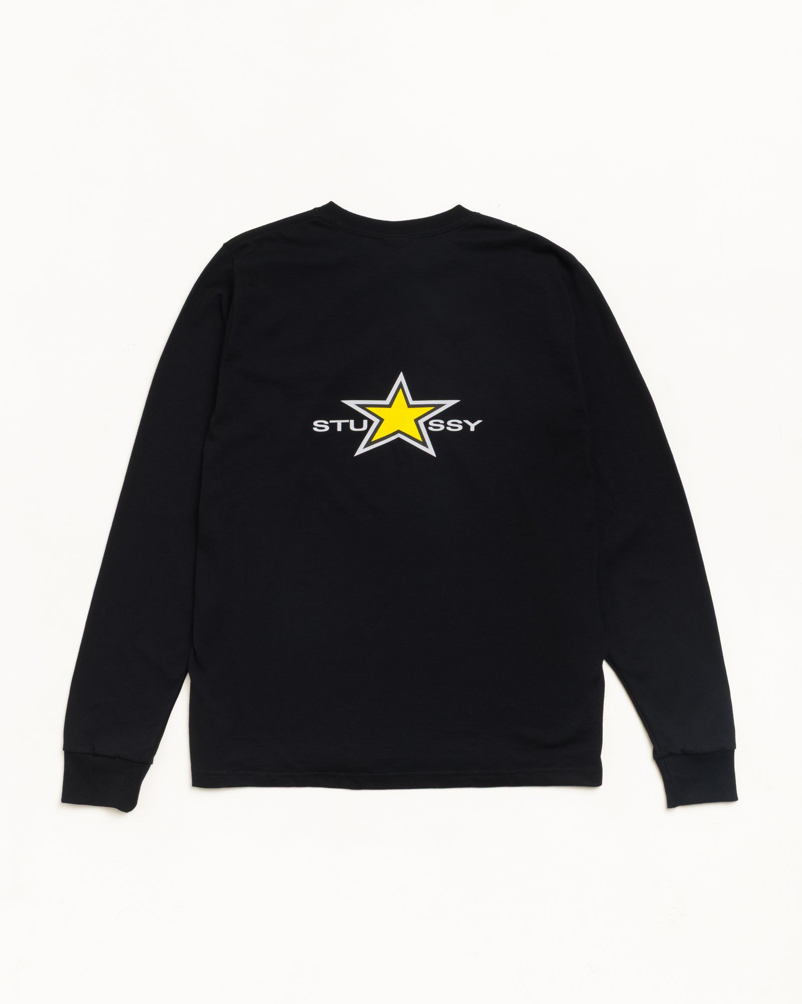 Stussy Star LS Tee maglietta maniche lunghe nera cotone 220gsm