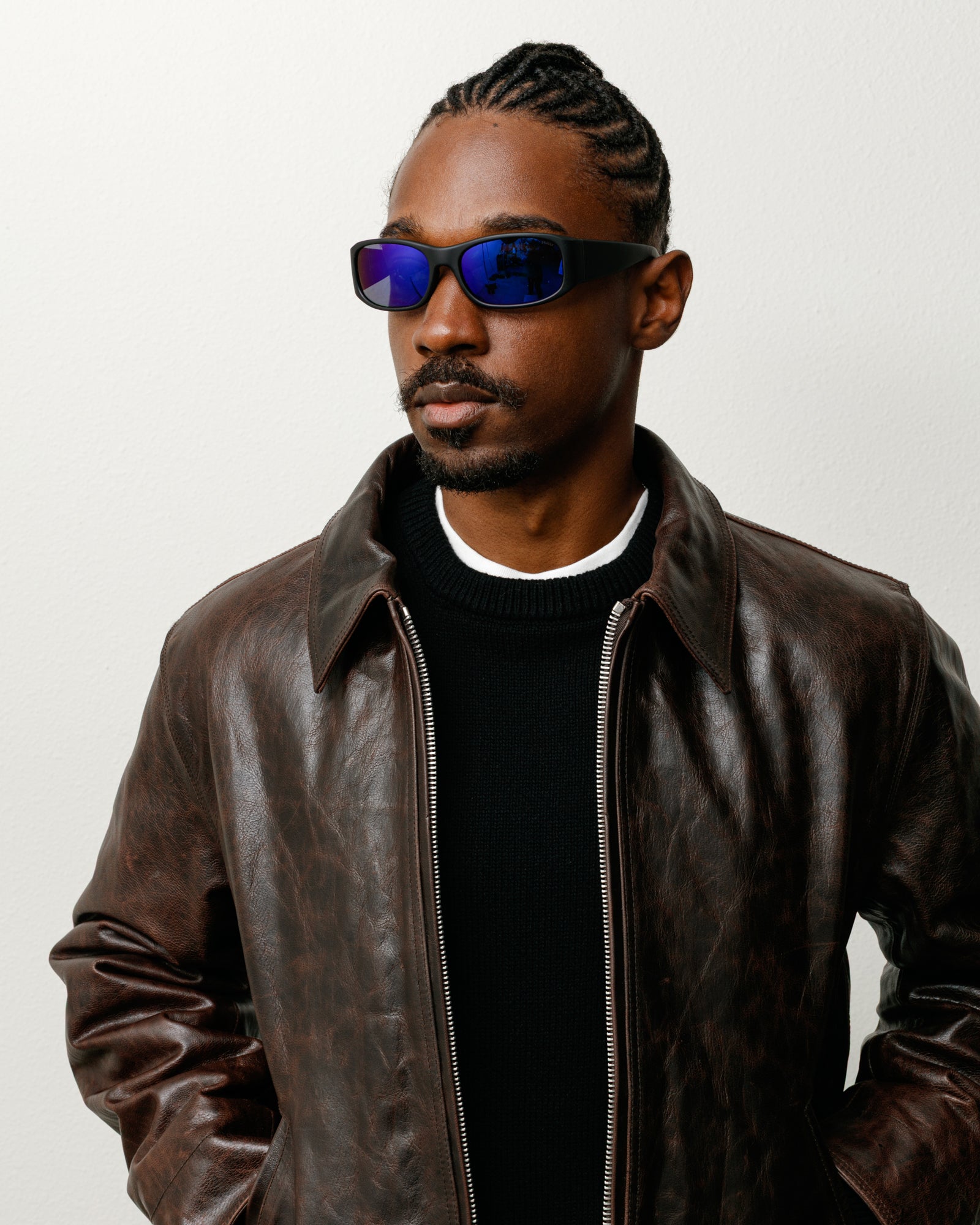 Stussy Mikey Sunglasses occhiali sole nero lente blu