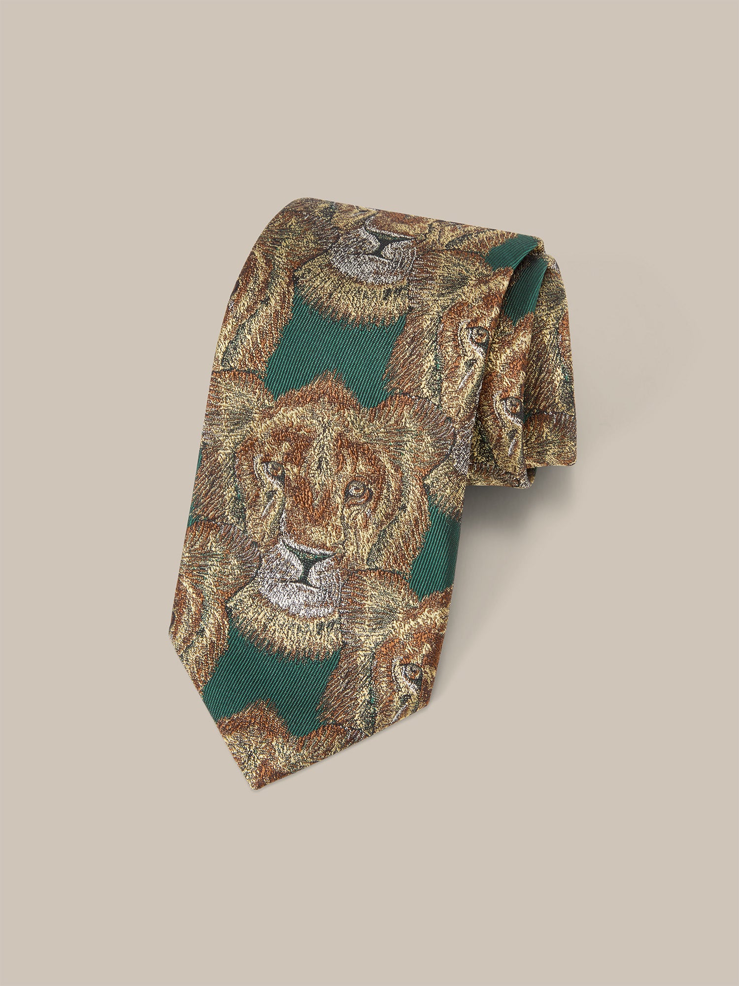 Robert Talbott Lion Head 96 cravatta seta verde REG