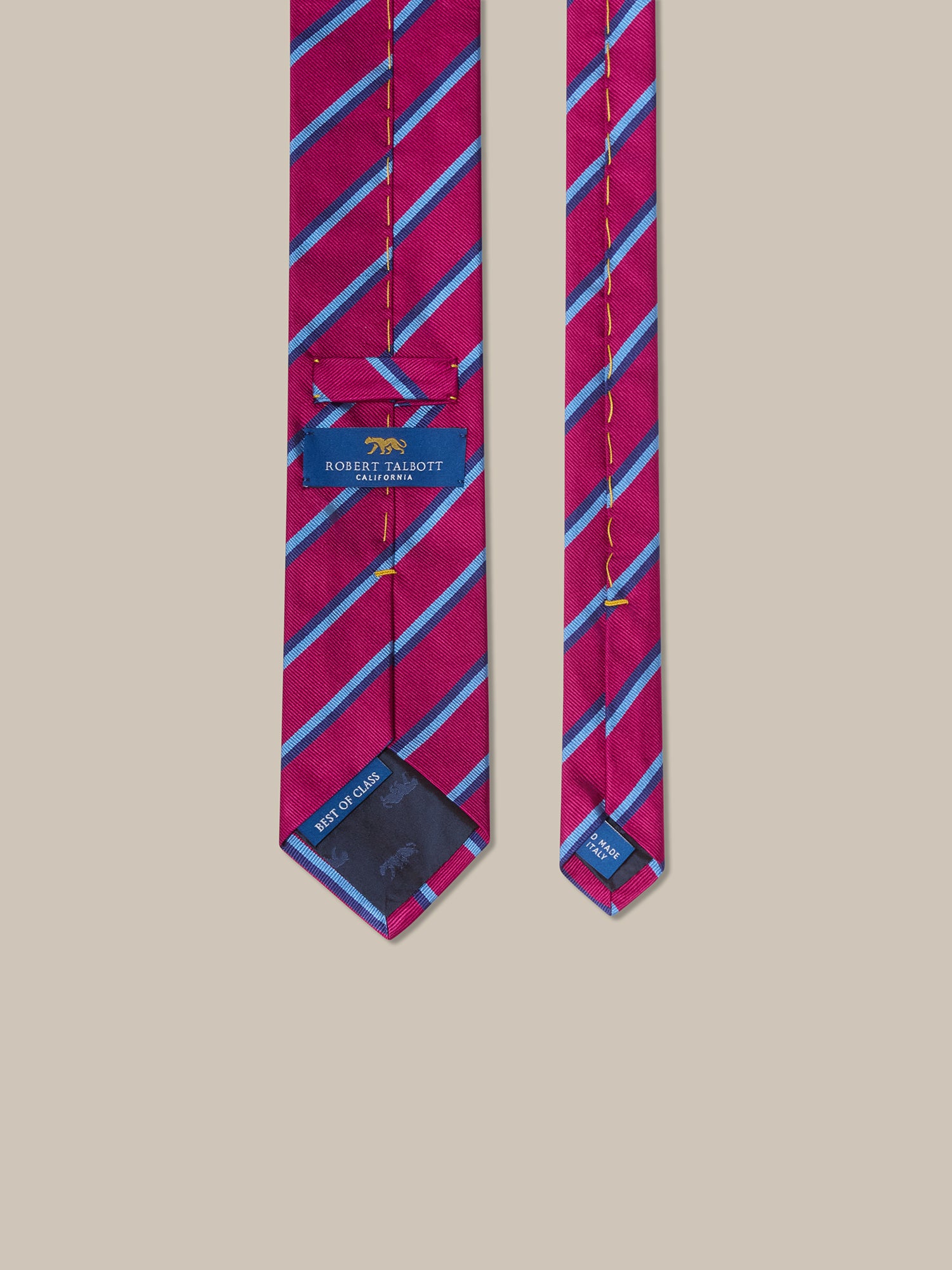 Robert Talbott Neckties Robert Repp cravatta rosa seta righe