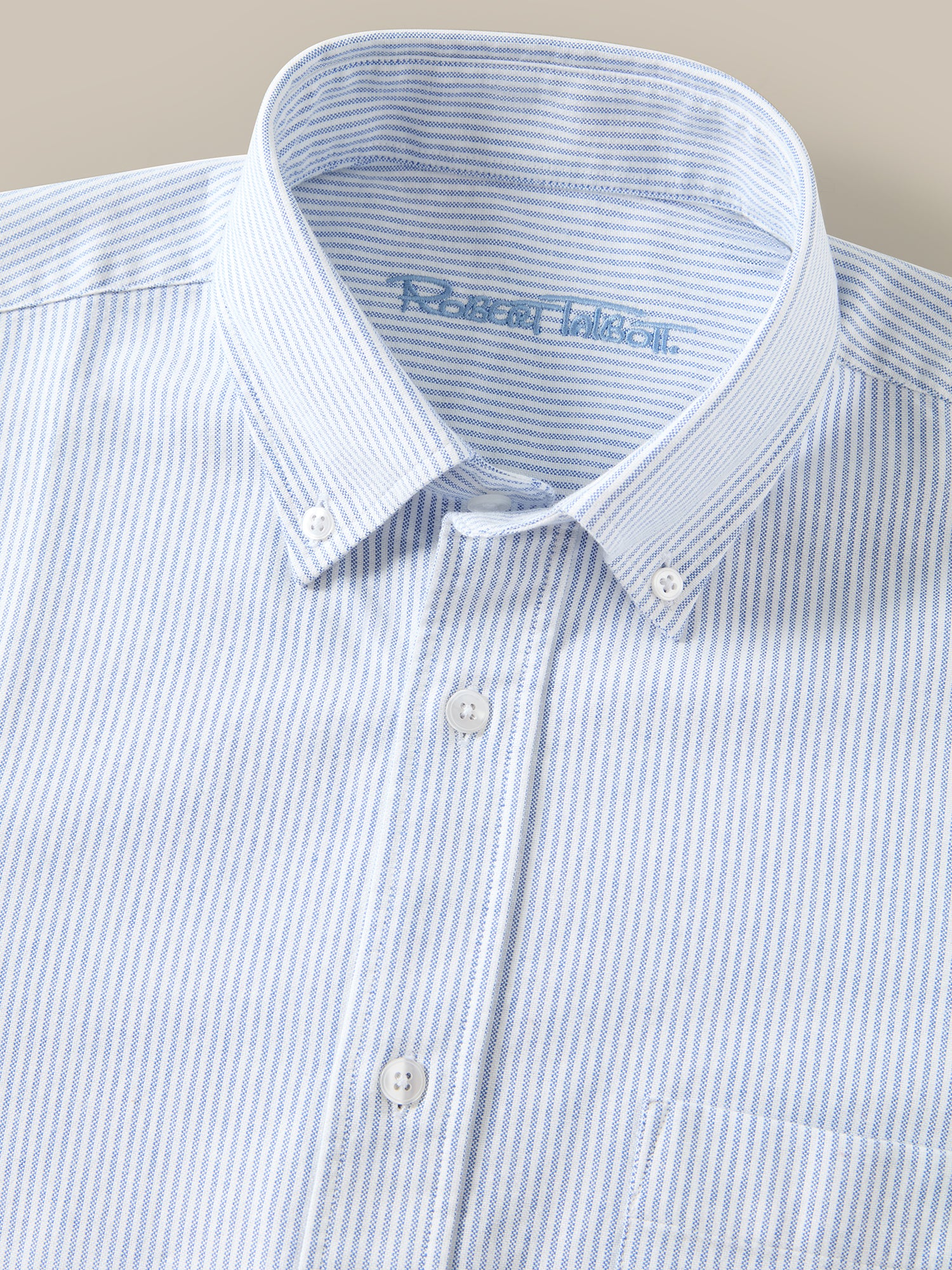 Robert Talbott Harrison Button Down camicia oxford riga blu