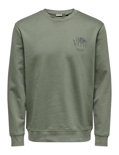 ONLY & SONS Onsalta Social Felpa Uomo Girocollo Tinta Unita