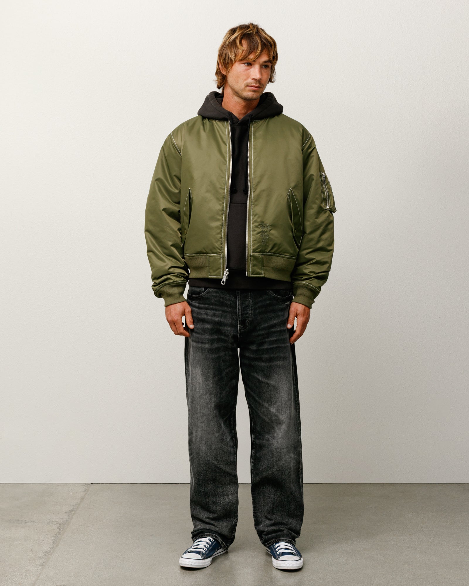 Stussy Built Reversible Bomber giacca bomber olive nylon idrorepellente