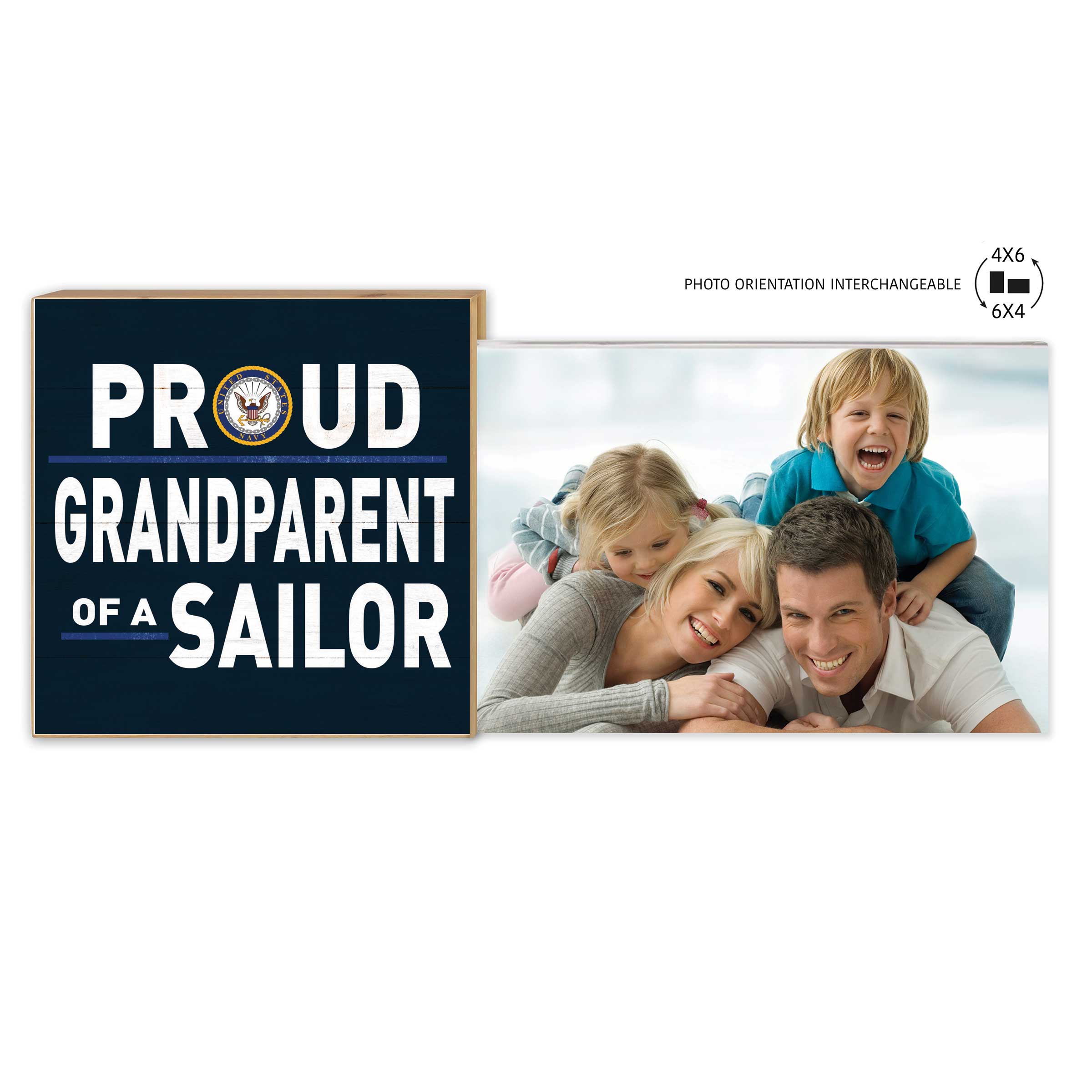 7.62 Design Navy cornice portafoto 4x6 Proud Grandparent