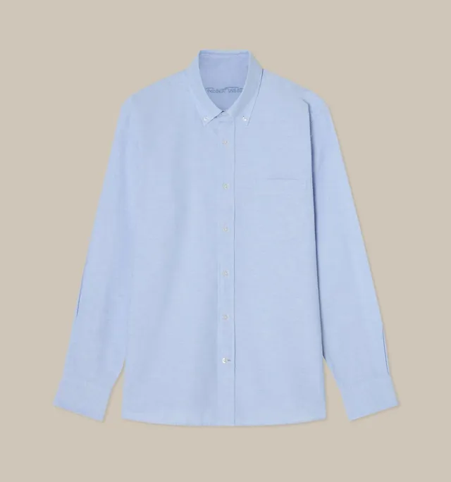Robert Talbott Harrison camicia oxford uomo azzurro cotone