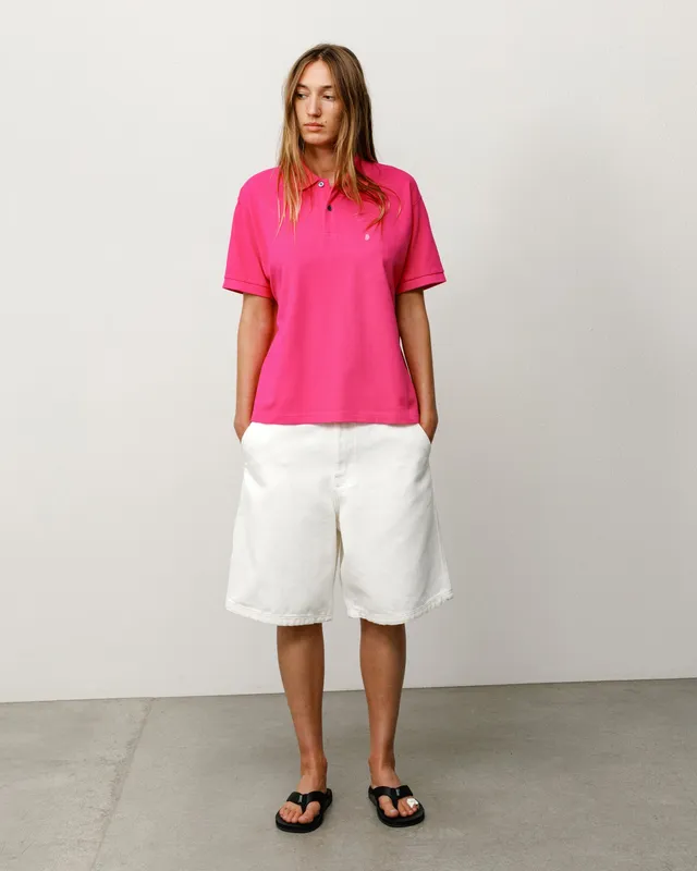 Stussy Classic Pique Polo Pink Cotone Madreperla