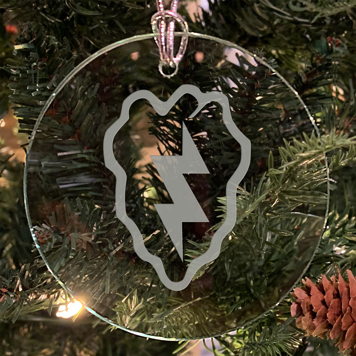 7.62 Design Army pallina natale vetro 7,6 cm incisa USA