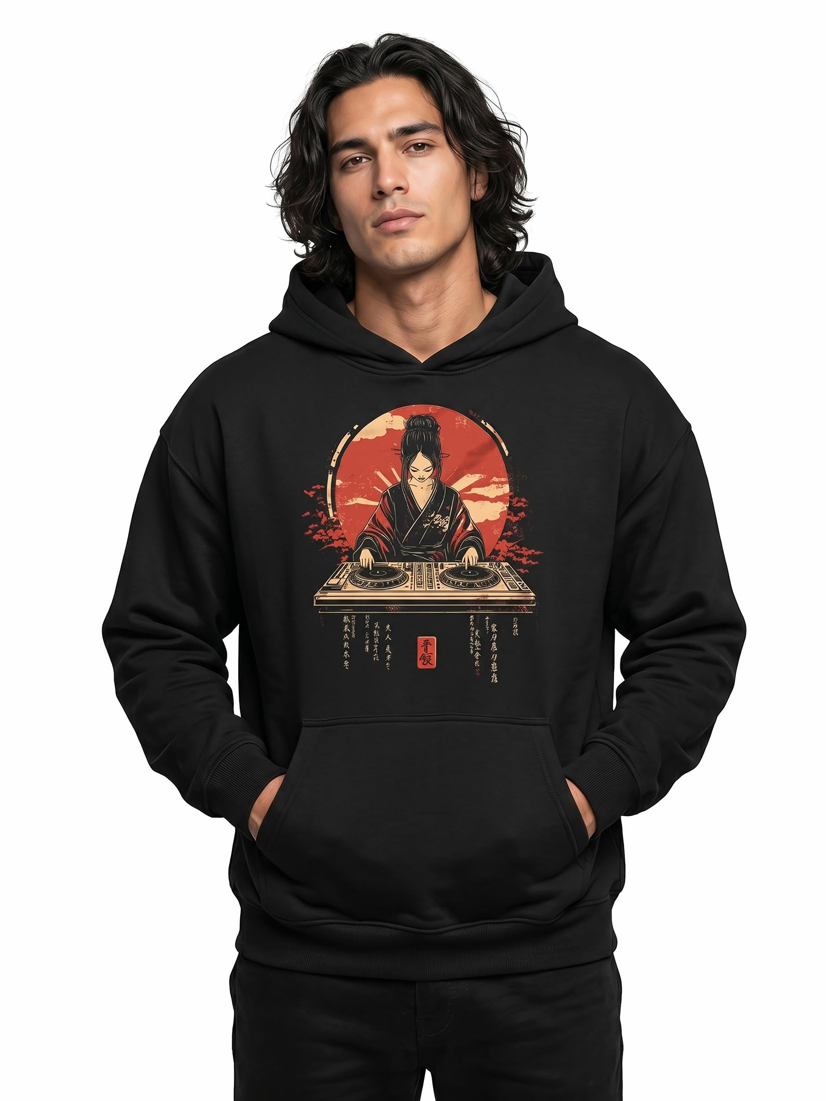 MAKAYA Felpa con Cappuccio Uomo DJ Techno hoodie XXL