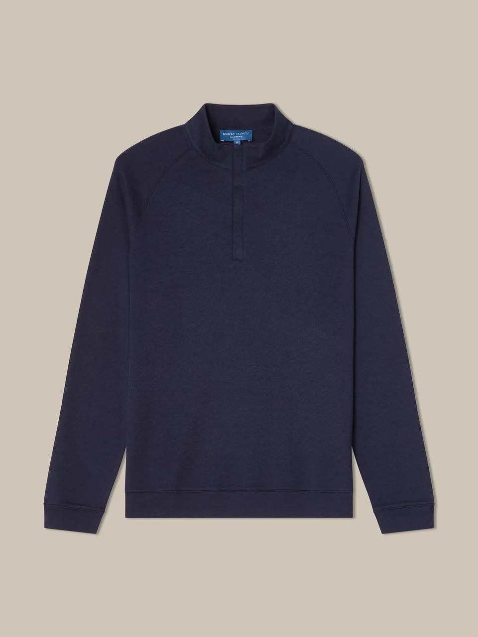 Robert Talbott Wesley maglione quarter zip cotone blu navy