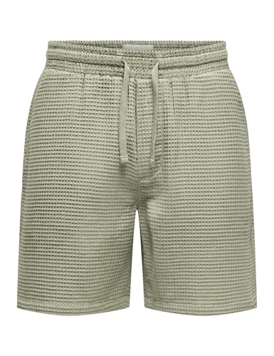 Only & Sons Onstel Savier Waffle 0326 pantaloncini uomo bianco antico