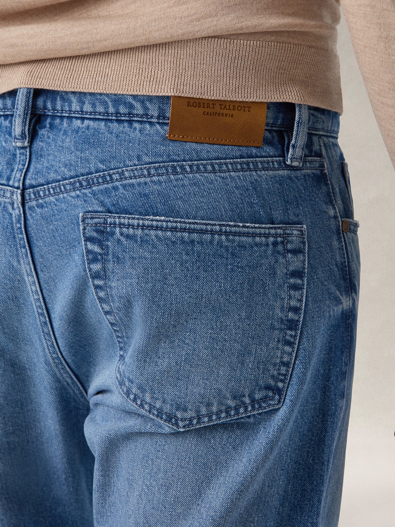 Robert Talbott Austin Selvedge jeans dritti medium rinse cotone