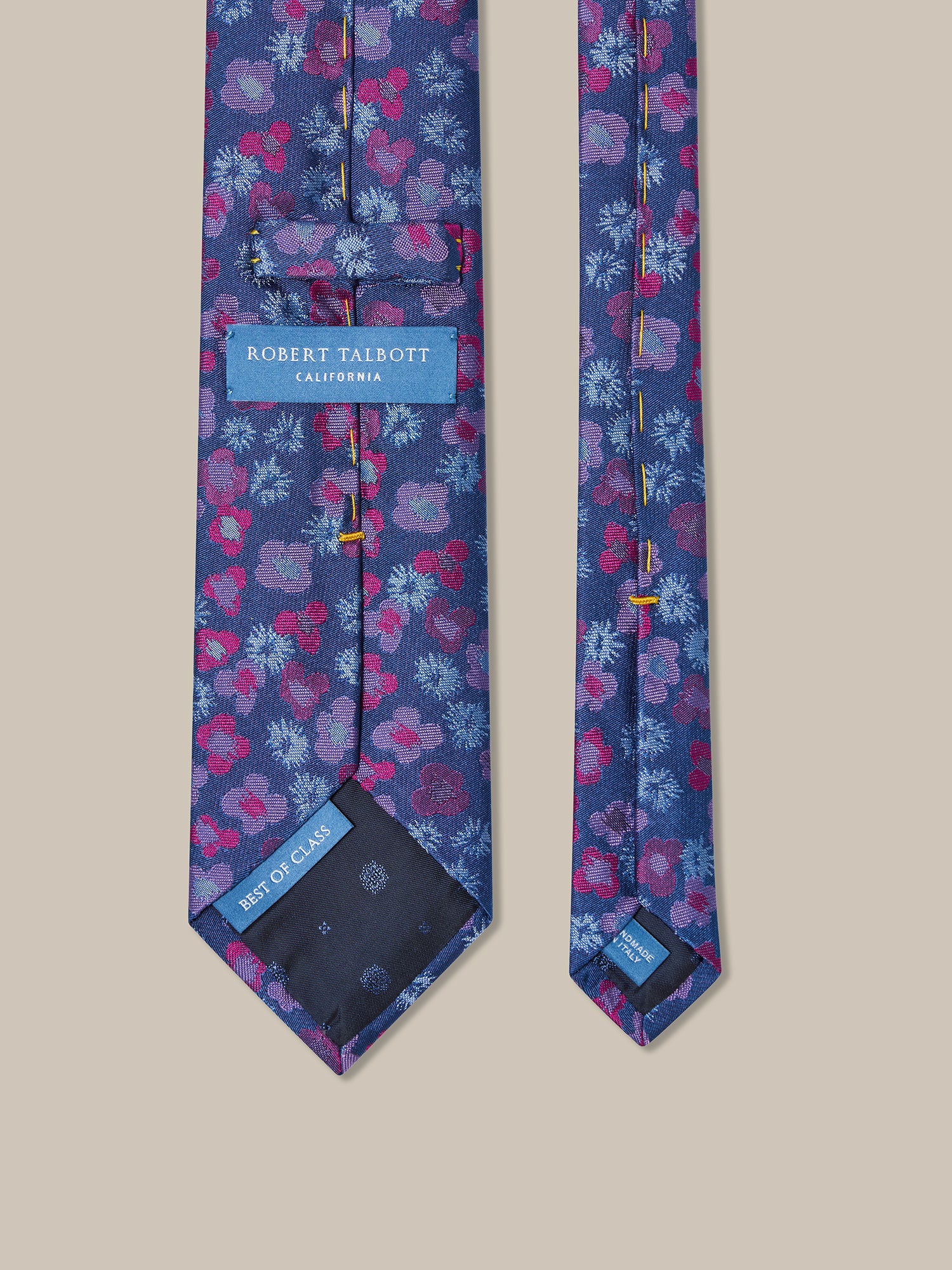 Robert Talbott Robert Poppy Cravatta Seta Blu Multi