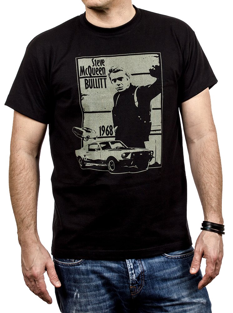 Makaya Bullitt Mustang Eleanor T-Shirt Uomo Nera M Auto