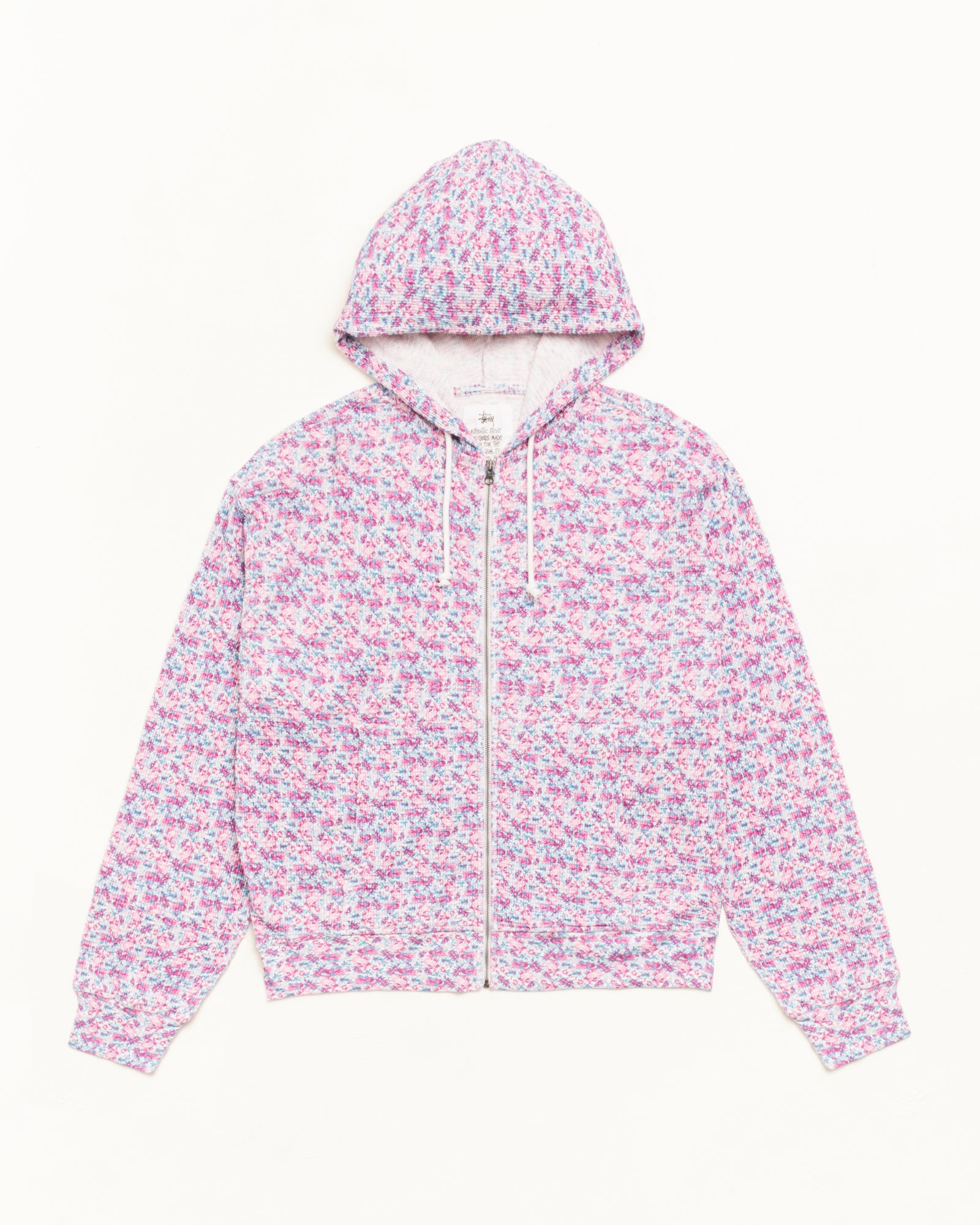 Stussy Lightweight Thermal Hoodie Felpa Floral Cotone