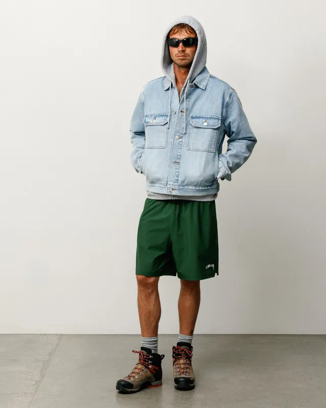 Stussy Outerwear Denim Trucker Jacket giacca indigo cotone
