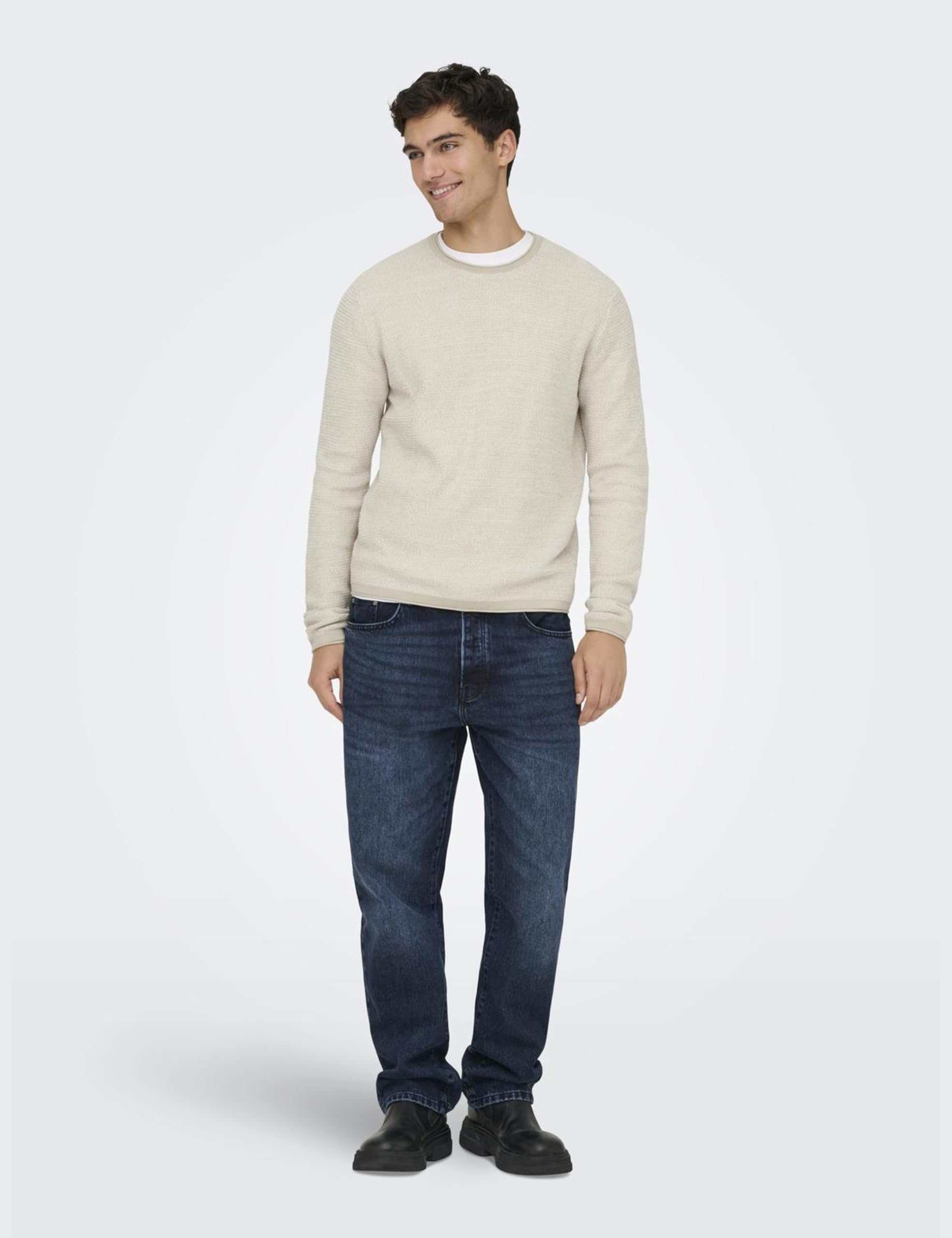Only & Sons Onseric Pullover Maglione Uomo Nero Girocollo