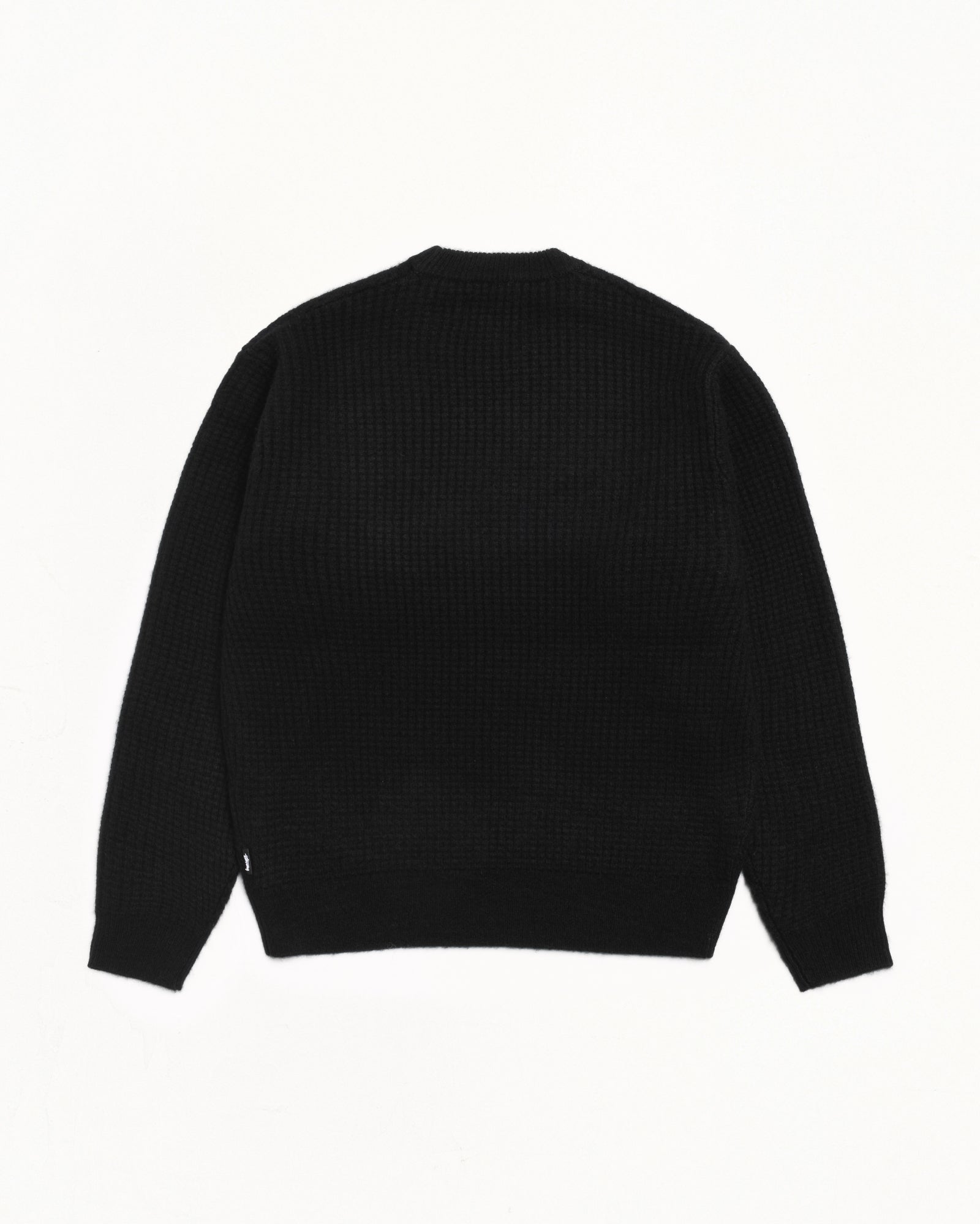 Stussy Waffle Cashmere Sweater maglione nero cachemire