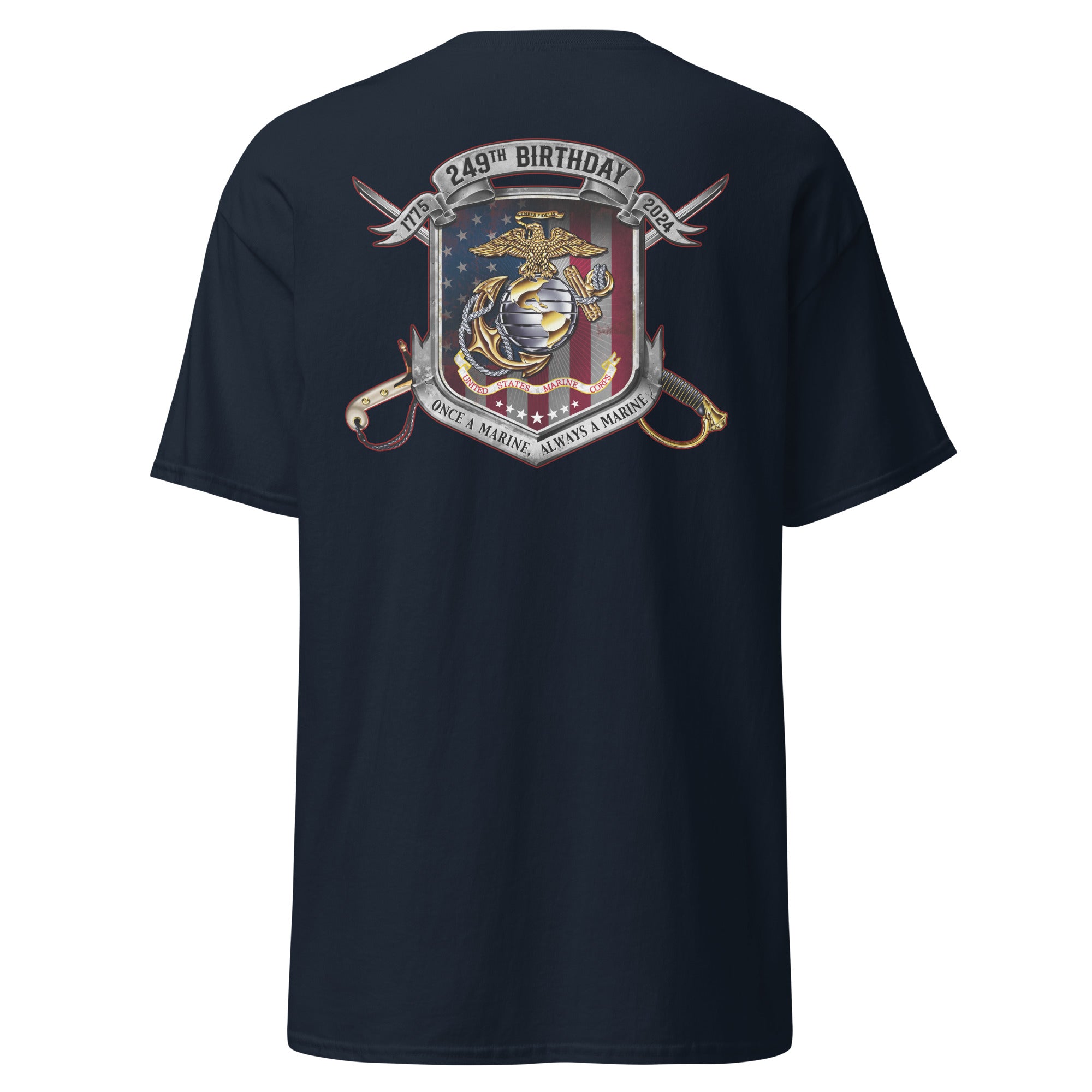 7.62 Design USMC 249th maglietta uomo nera cotone compleanno